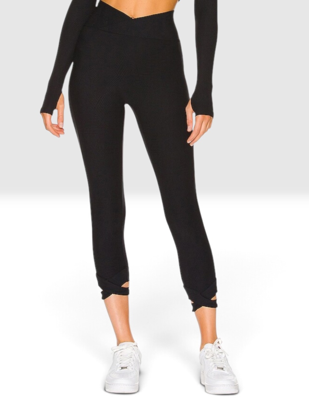 Atlas Leggings in Black Textured
DEVON WINDSOR High-Waist Black Crisscross Ankle
